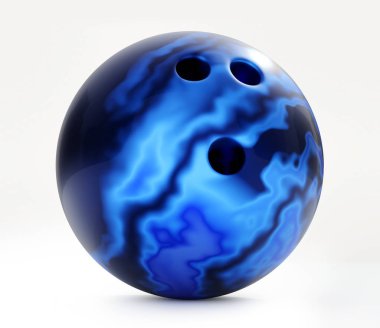Bowling topu kırpma yolu ile beyazda izole edildi. 3d 'yi hasta et