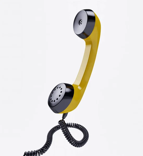 Sluchátko Klasického Telefonu Izolovaného Bílém Vykreslení Ilustrace — Stock fotografie