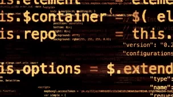 Des Blocs Code Programme Abstrait Sont Écrits Déplacés Dans Espace — Video