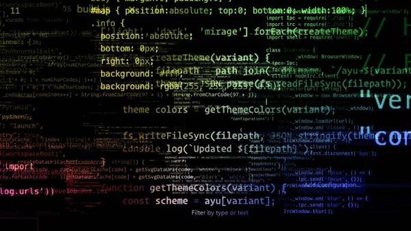 Renderingu Streszczenie Bloki Kodu Które Przestrzeni Wirtualnej Kamery Wewnątrz Kodu — Zdjęcie stockowe