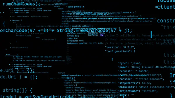 Leképezés Absztrakt Kódblokkokat Amit Virtuális Térben Kamera Belsejében Számítógép Kód — Stock Fotó