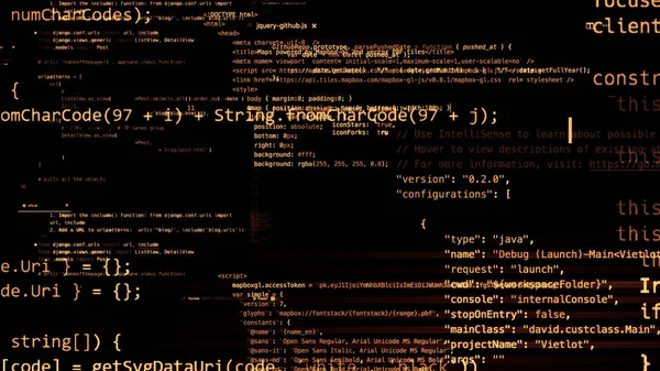 Des Blocs Code Abstraits Rendu Qui Trouvent Dans Espace Virtuel — Photo