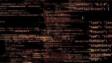 Soyut program kod bloklarını yazılı ve sanal alana taşındı. Kamera bilgisayar kod boyunca uçar. ilmekledi