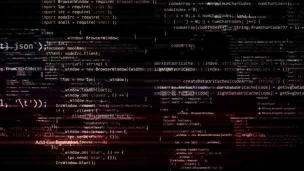 Blocos Código Programa Abstrato São Escritos Movidos Espaço Virtual Câmera — Vídeo de Stock