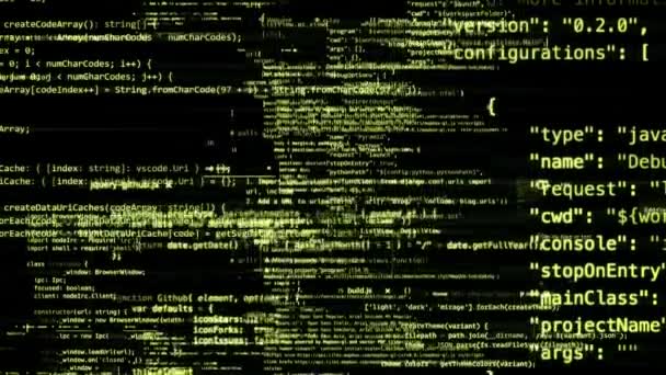 Los Bloques Código Programa Abstracto Escriben Mueven Espacio Virtual Cámara — Vídeo de stock
