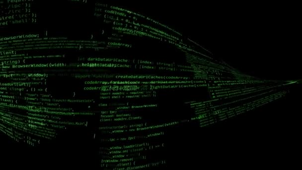 Blöcke Abstrakten Programmcodes Werden Geschrieben Und Virtuellen Raum Bewegt Computercode — Stockvideo
