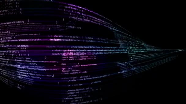 Los Bloques Código Programa Abstracto Escriben Mueven Espacio Virtual Código — Vídeo de stock