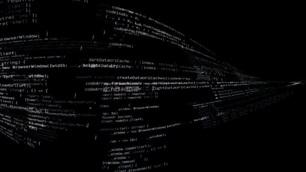 Blocos Código Programa Abstrato São Escritos Movidos Espaço Virtual Código — Vídeo de Stock