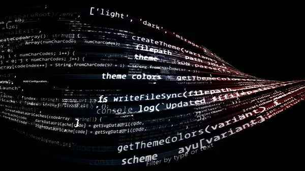 Rendering Abstrakten Codes Virtuellen Raum Der Computercode Wird Form Eines — Stockfoto