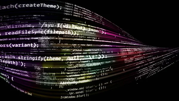 Rendering Abstrakten Codes Virtuellen Raum Der Computercode Wird Form Eines — Stockfoto