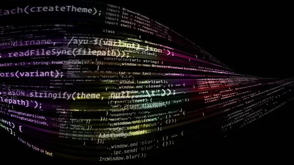 Rendering Abstrakten Codes Virtuellen Raum Der Computercode Wird Form Eines — Stockfoto