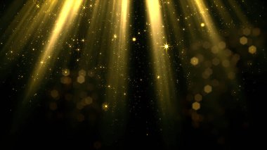 3D render sorunsuz düşen parçacıklar ve yumuşak büyülü en iyi ışık akışından bokeh. Siyah bir arka plan üzerinde izole parlak parçacıklar