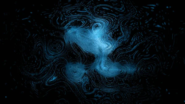 3D rendering of bright light particles gathering in swirls and ...