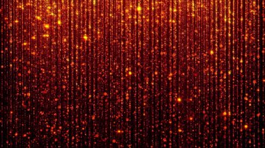 3D render soyut düşen parlak parçacık. Göz alıcı yağmur arka plan için. Parlak ışıklar, kıvılcım ve havai fişek ile arka plan parçacıkların yapılmış