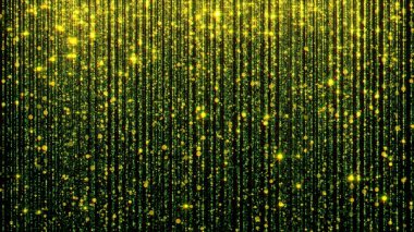 3D render soyut düşen parlak parçacık. Göz alıcı yağmur arka plan için. Parlak ışıklar, kıvılcım ve havai fişek ile arka plan parçacıkların yapılmış