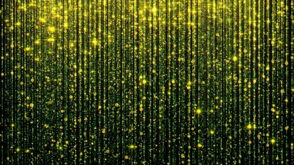 3D render soyut düşen parlak parçacık. Göz alıcı yağmur arka plan için. Parlak ışıklar, kıvılcım ve havai fişek ile arka plan parçacıkların yapılmış