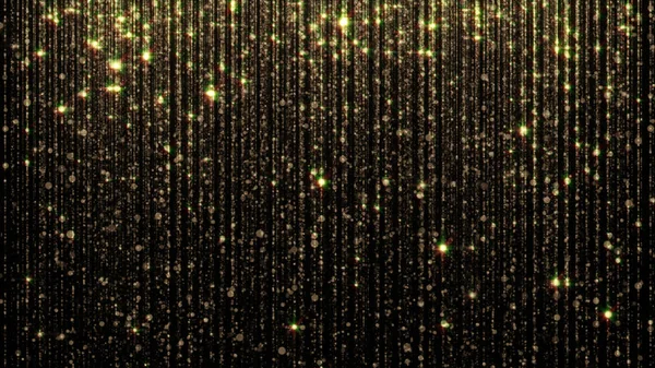 3D render soyut düşen parlak parçacık. Göz alıcı yağmur arka plan için. Parlak ışıklar, kıvılcım ve havai fişek ile arka plan parçacıkların yapılmış