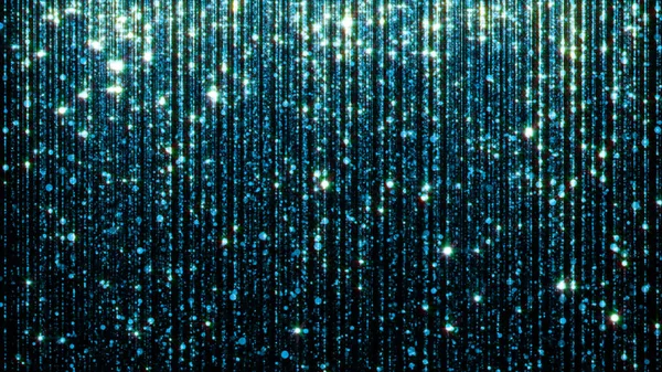 3D render soyut düşen parlak parçacık. Göz alıcı yağmur arka plan için. Parlak ışıklar, kıvılcım ve havai fişek ile arka plan parçacıkların yapılmış