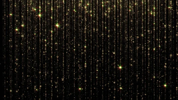 3D render soyut düşen parlak parçacık. Göz alıcı yağmur arka plan için. Parlak ışıklar, kıvılcım ve havai fişek ile arka plan parçacıkların yapılmış