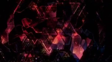 Geometrik arka plan. Bir renk düzeni şeklinde renkli geometrik şekiller animasyonlu görünümünü. İlmekledi