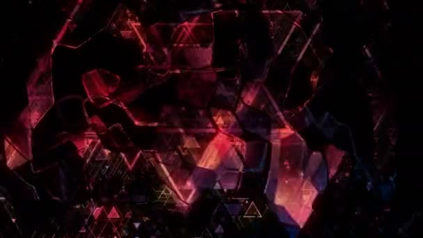 Abstract Geometric Background Animated Appearance Colored Geometric Shapes Form Color — Stock Video