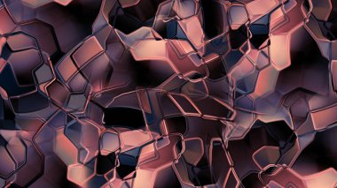 sıvı Metalik arka plan kırılma ve bozulma ışık metal yüzler yüzeyinde gösterilen 3D render