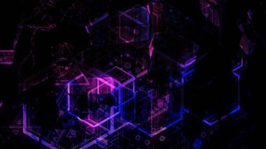 geometrik arka plan 3D render. Bir arka plan renk düzeni şeklinde renkli parlak geometrik şekiller oluştururlar