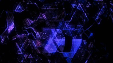 geometrik arka plan 3D render. Bir arka plan renk düzeni şeklinde renkli parlak geometrik şekiller oluştururlar