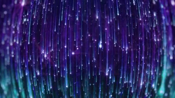 Πτώση Φωτεινά Μόρια Starfall Σκούρο Φόντο Αστερίσκους Γυαλιστερά Και Λαμπερά — Αρχείο Βίντεο