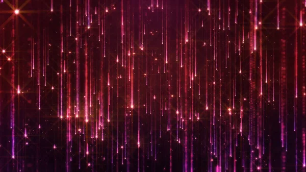 Rendering Dari Jatuhnya Partikel Terang Starfall Dark Background Shiny Glowing — Stok Foto