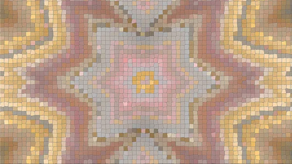 Darstellung Eines Abstrakten Bildes Aus Einem Mosaik Helle Komposition Symmetrischer — Stockfoto