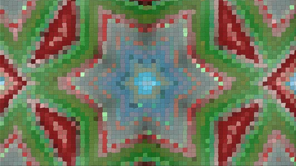 Representación Una Imagen Abstracta Mosaico Composición Brillante Patrones Simétricos Fondo — Foto de Stock