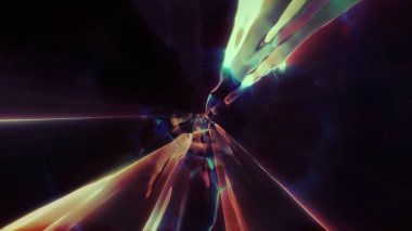 Uzay uçuşunun zaman ve uzayda bir solucan deliğinden başka bir boyuta 3boyutlu olarak işlenmesi. Parlak, yüksek enerjili ve yüksek teknolojili bir tünel. Plazmanın parçacık hızlandırıcılara hareketi