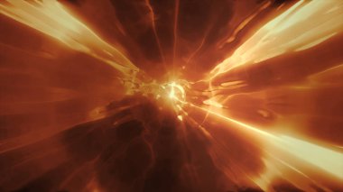 Uzay uçuşunun zaman ve uzayda bir solucan deliğinden başka bir boyuta 3boyutlu olarak işlenmesi. Parlak, yüksek enerjili ve yüksek teknolojili bir tünel. Plazmanın parçacık hızlandırıcılara hareketi