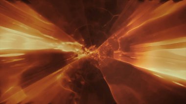 Uzay uçuşunun zaman ve uzayda bir solucan deliğinden başka bir boyuta 3boyutlu olarak işlenmesi. Parlak, yüksek enerjili ve yüksek teknolojili bir tünel. Plazmanın parçacık hızlandırıcılara hareketi