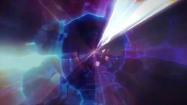 Uzay uçuşunun zaman ve uzayda bir solucan deliğinden başka bir boyuta 3boyutlu olarak işlenmesi. Parlak, yüksek enerjili ve yüksek teknolojili bir tünel. Plazmanın parçacık hızlandırıcılara hareketi