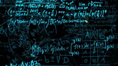 Soyut matematiksel formüller bloklarını yazılı ve sanal alana taşındı. Kamera matematiksel formüller uçar. ilmekledi