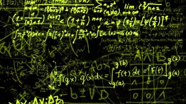 Soyut matematiksel formüller bloklarını yazılı ve sanal alana taşındı. Kamera matematiksel formüller uçar. ilmekledi