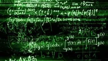 Soyut matematiksel formüller bloklarını yazılı ve sanal alana taşındı. Kamera matematiksel formüller uçar. ilmekledi