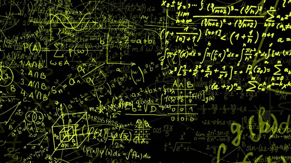 Rendering Abstrakter Blöcke Mathematischer Formeln Die Sich Virtuellen Raum Befinden — Stockfoto