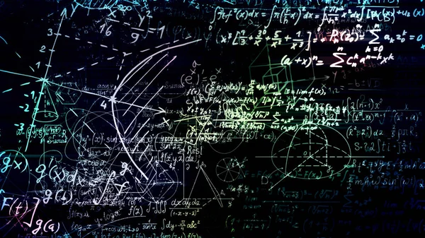 Rendu Blocs Abstraits Formules Mathématiques Qui Sont Dans Espace Virtuel — Photo