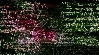 Soyut matematiksel formüller bloklarını yazılı ve sanal alana taşındı. Kamera matematiksel formüller uçar. ilmekledi