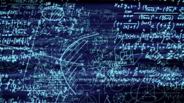 Soyut matematiksel formüller bloklarını yazılı ve sanal alana taşındı. Kamera matematiksel formüller uçar. ilmekledi