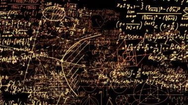 Soyut matematiksel formüller bloklarını yazılı ve sanal alana taşındı. Kamera matematiksel formüller uçar. ilmekledi