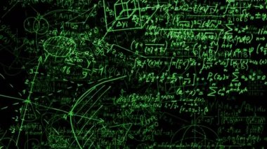 Soyut matematiksel formüller bloklarını yazılı ve sanal alana taşındı. Kamera matematiksel formüller uçar. ilmekledi