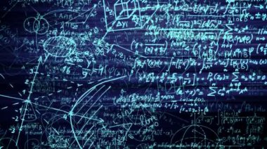 Soyut matematiksel formüller bloklarını yazılı ve sanal alana taşındı. Kamera matematiksel formüller uçar. ilmekledi
