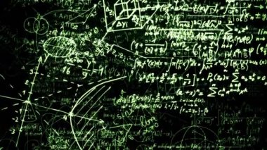 Soyut matematiksel formüller bloklarını yazılı ve sanal alana taşındı. Kamera matematiksel formüller uçar. ilmekledi