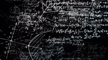 Soyut matematiksel formüller bloklarını yazılı ve sanal alana taşındı. Kamera matematiksel formüller uçar. ilmekledi