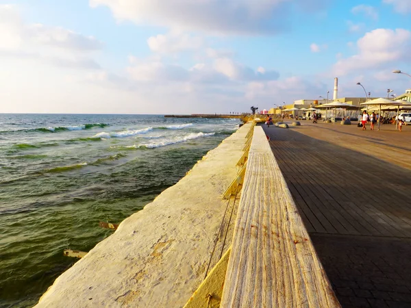 Charming View Mediterranean Sea Coast Tel Aviv Beaches Largest City — Stock Photo, Image