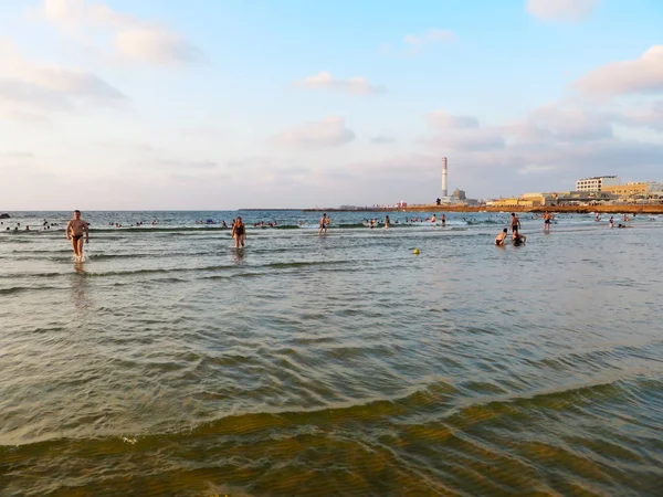 Charming View Mediterranean Sea Coast Tel Aviv Beaches Largest City — Stock Photo, Image